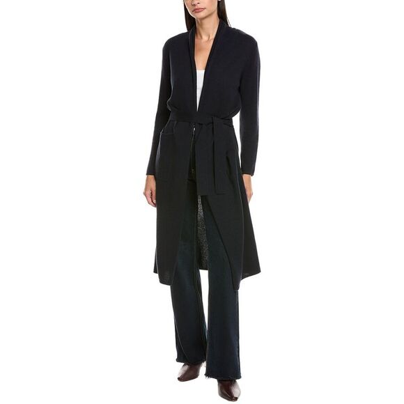 N.Peal WomensMaxi Lightweight Cashmere Cardigan, Blue